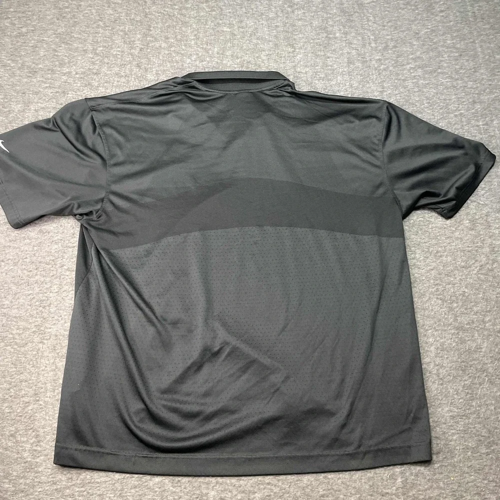 Vintage Nike Polo‎ Shirt Dri Fit Mens 2XL XXL Golf Black Grey Moisture-Wicking